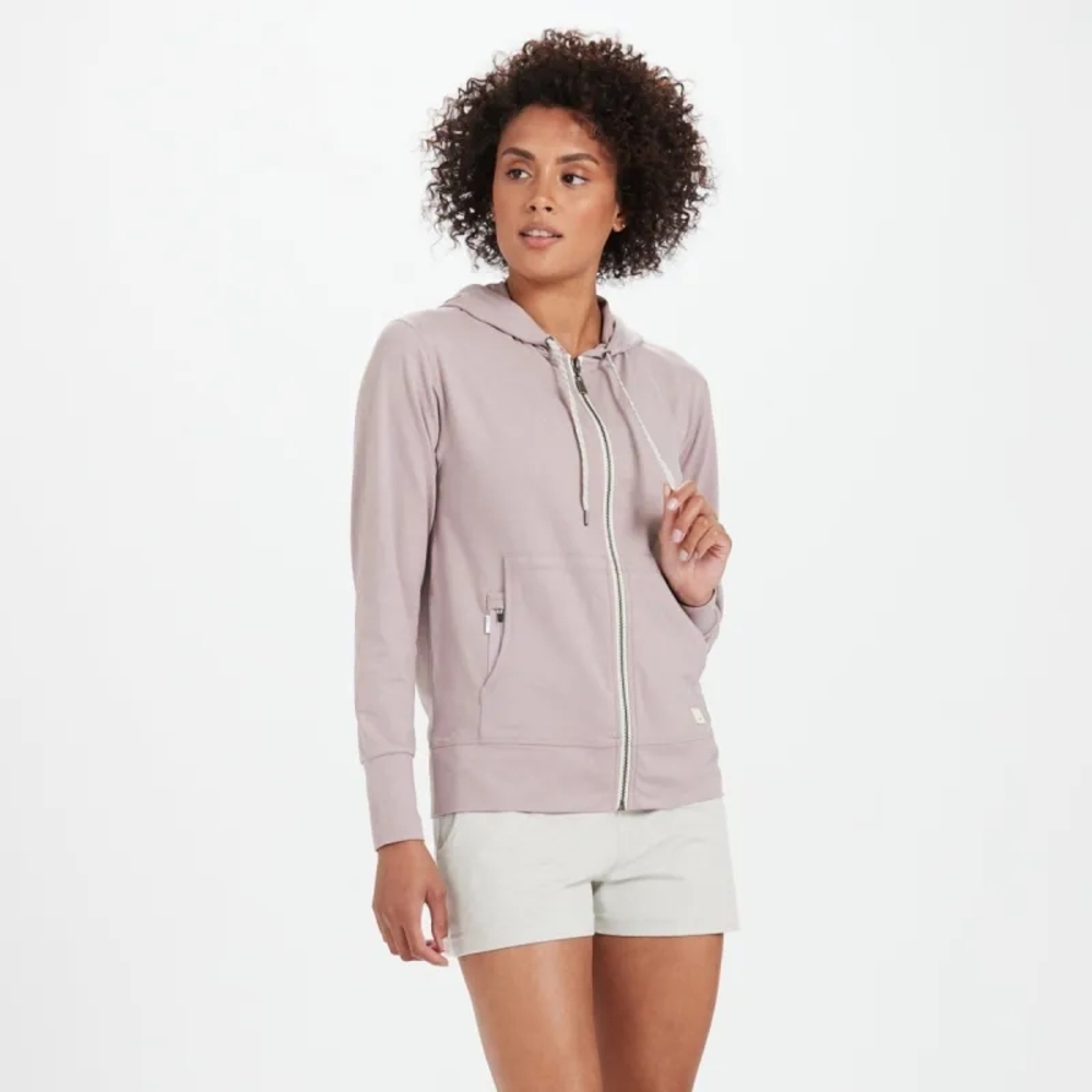 Vuori Halo Performance Zip Up Hoodie Blush Heather Medium